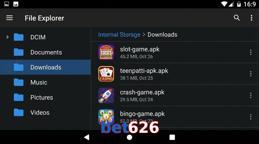 Main screen of Bet626 gameapk page for PK players